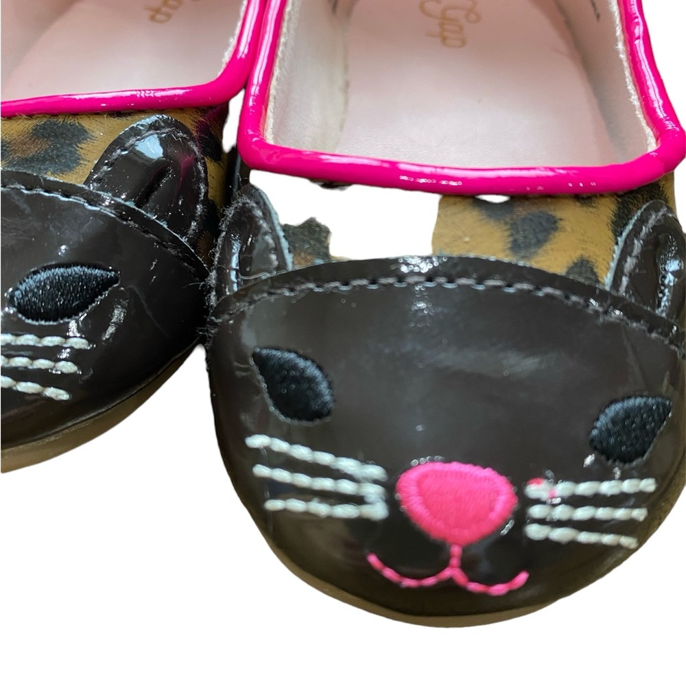 Girls Gap Size 5 Kitty Cat Leopard Print Slip-ons Slippers Ballet Flats NWOT - Picture 5 of 6